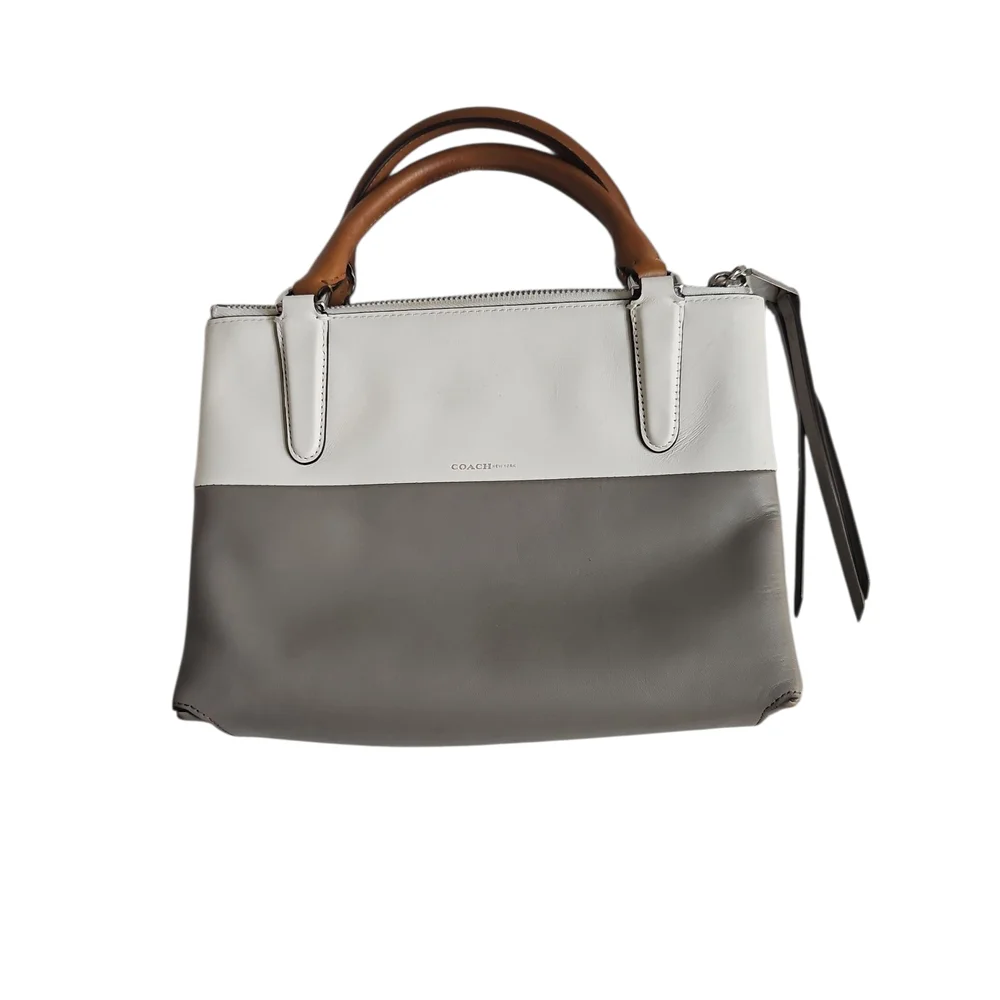 Coach Mini Borough Bag With Retro Colorblock Leather with Brown Handles